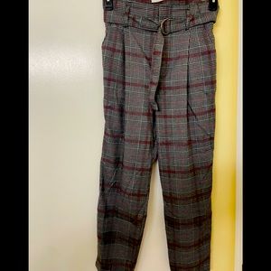 Hollister plaid pleated pants